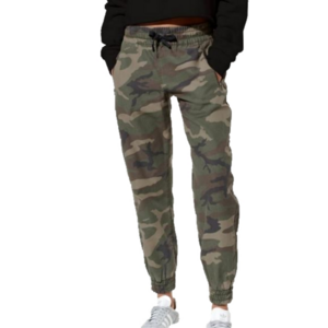 TNA ALIX green camo lightweight denim joggers size 2 zippered pockets faded look